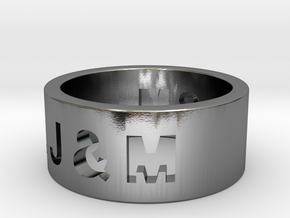 Freunschaftsring J & M in Polished Silver