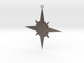 Star Christmas Decoration in Polished Bronzed Silver Steel