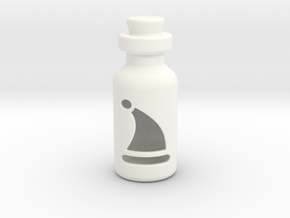 Small Bottle (Christmas Hat) in White Processed Versatile Plastic