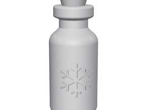 Small Bottle (snowflake) in White Processed Versatile Plastic
