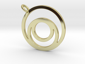 Nested Circles Pendant in 18k Gold Plated Brass