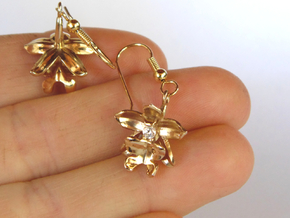 Little Orchid Earrings in 14k Gold Plated Brass