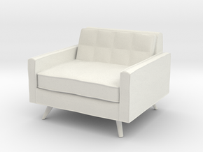 1:24 Mid-Century Square Chair in White Natural Versatile Plastic