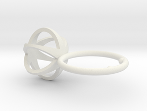 3D MINI STAR GLITZ SPARKLE RING - size 8 in White Natural Versatile Plastic