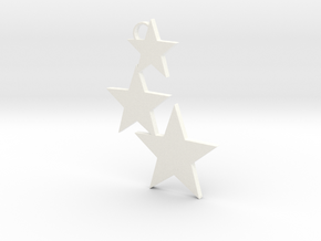 Holiday Stars Ornament in White Processed Versatile Plastic