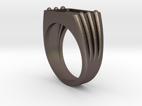 Customizable Ring 02 in Polished Bronzed Silver Steel