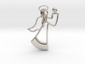 Angel Necklace in Rhodium Plated Brass