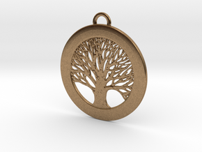 Tree of Life Pendant Small in Natural Brass
