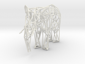 Low Poly Elephant in White Natural Versatile Plastic