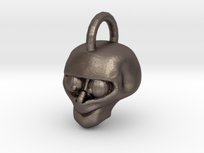 Mumbo Skull Pendant in Polished Bronzed Silver Steel