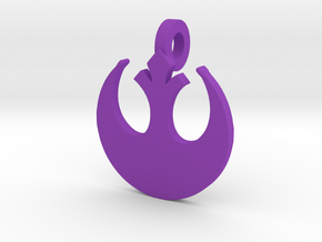 3d Star Wars Rebellion Pendant in Purple Processed Versatile Plastic