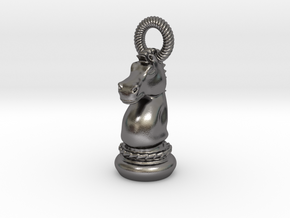 Chess Knight Pendant in Polished Nickel Steel