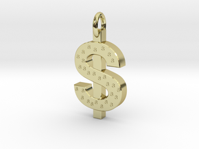Dollar Charm in 18k Gold Plated Brass
