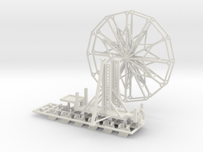 Ferris Wheel "Big Eli NY5" - 1:220 / 1:160 / 1:87 in White Natural Versatile Plastic: 1:160