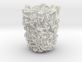 Razor Trash Bin in White Natural Versatile Plastic
