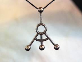 Q-leanring Backup Diagram Pendant in Polished Bronzed Silver Steel