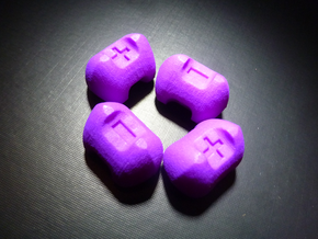 Three-sided fudge dice - set of 4 in Purple Processed Versatile Plastic