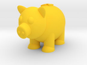Pig (Nikoss'Animals) in Yellow Processed Versatile Plastic