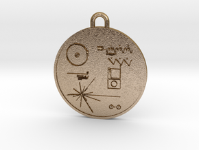 Voyager I Golden Record Pendant in Polished Gold Steel