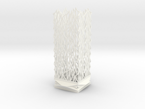 Lamp Square Column - Undulation Design (ripples) in White Processed Versatile Plastic
