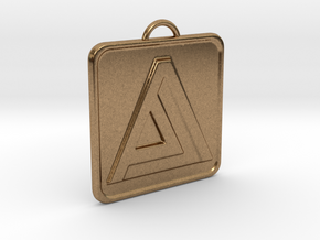 "A" Letter Initial Pendant in Natural Brass