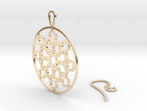 Mandelbrot Web Earring in 14k Gold Plated Brass