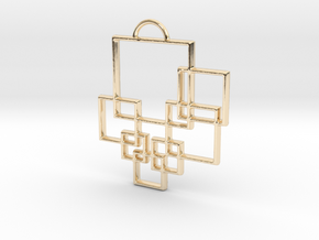 Squares Pendant in 14k Gold Plated Brass