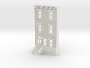 N SCALE ROW HOME FRONT 3S  in White Natural Versatile Plastic