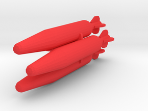 Triple Missile - 5mm Post in Red Processed Versatile Plastic