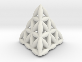 Flower Of Life Tetrahedron in White Natural Versatile Plastic
