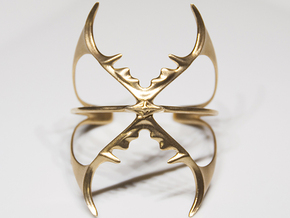 Double Stag Bangle in Natural Brass
