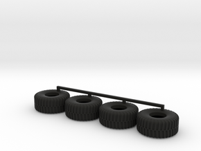 HO scale Heavy Equipment Tires in Black Natural Versatile Plastic