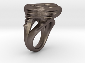 RING MEN 21mm in Polished Bronzed Silver Steel