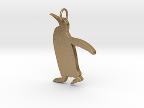 Penguin Pendant in Polished Gold Steel