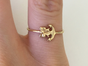 Anchor Bow Ring in 18k Gold Plated Brass: 4.25 / 47.125