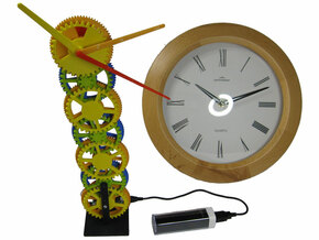 Gear Tower Clock - motorized in White Processed Versatile Plastic