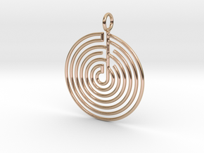 mystery little labyrinth Pendant in 14k Rose Gold Plated Brass