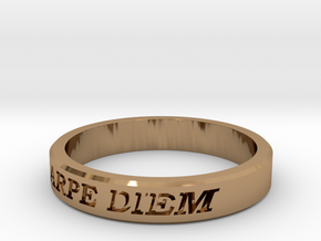 Carpe Diem US Size 10 Ring in Polished Brass