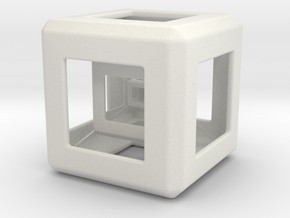 Triple Hyper Cube  in White Natural Versatile Plastic