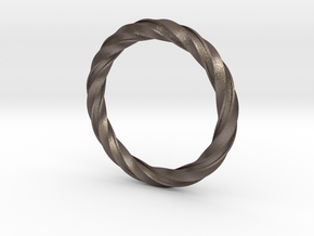 Bracelet With A Twist in Polished Bronzed Silver Steel