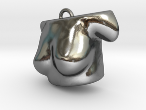 3D scared body- Pendent in Polished Silver