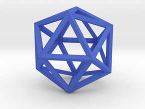 Icosahedron(Leonardo-style model) in Blue Processed Versatile Plastic