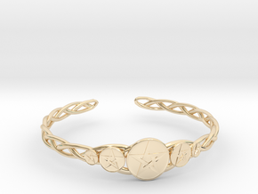 Celtic Knot Pentacle Cuff Bracelet (2.5" diameter) in 14K Yellow Gold
