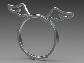 Angle's Wing Ring in Fine Detail Polished Silver