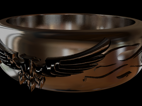 Ring.oleggio.phoenix.1.23 Sz7 16.51mm in Fine Detail Polished Silver