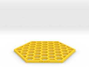 Honeycomb Coaster in Yellow Processed Versatile Plastic