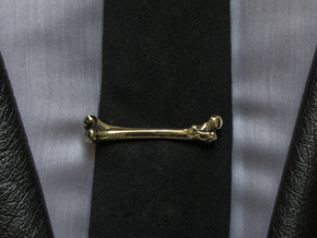 Bone Tie Clip in Polished Brass