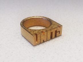 14.6mm Replica Rick James 'Unity' Ring in Polished Gold Steel