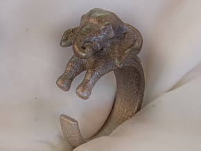 Elephant Ring in Polished Nickel Steel