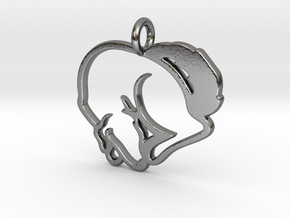 Puppy Love Pendant in Polished Silver